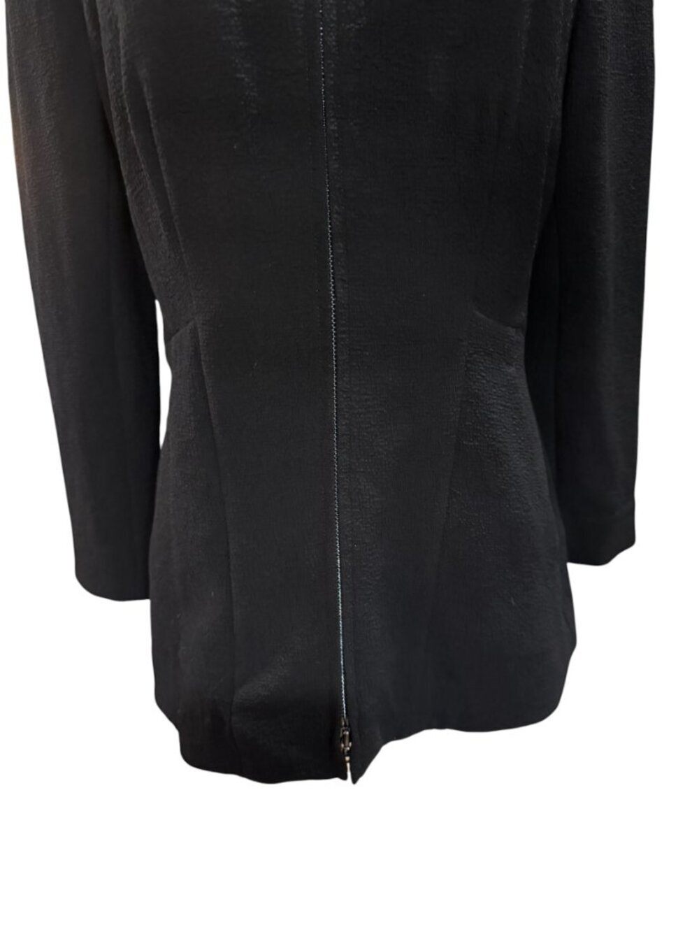 MM.LaFleur The Higgins Jacket Staccato Black Textured Zip Blazer Medium - Picture 5 of 7